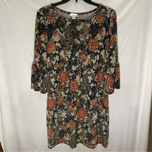 OLIVIA MATTHEWS BELL-SLEEVED MID-THIGH DRESS